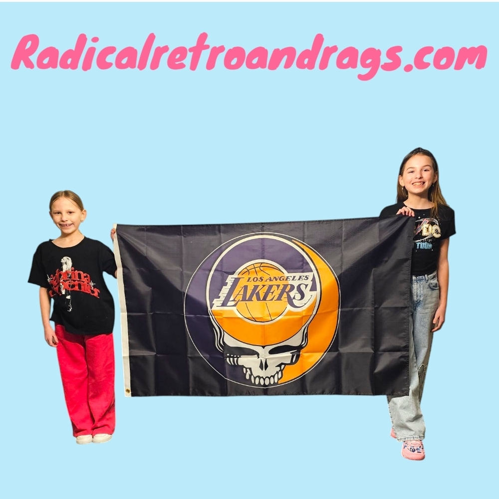 Grateful Dead Los Angeles Lakers Flag 3' X 5' NEW Steal Your Face
